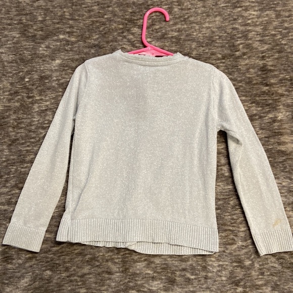 🔴Free if bundled Healthtex 4T Girls button up cardigan ❤️ gray & silver sparkle - Picture 11 of 15